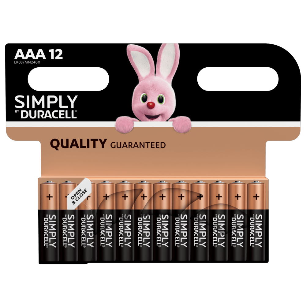 Duracell Simply AAA-batterijen in 12-delige verpakking