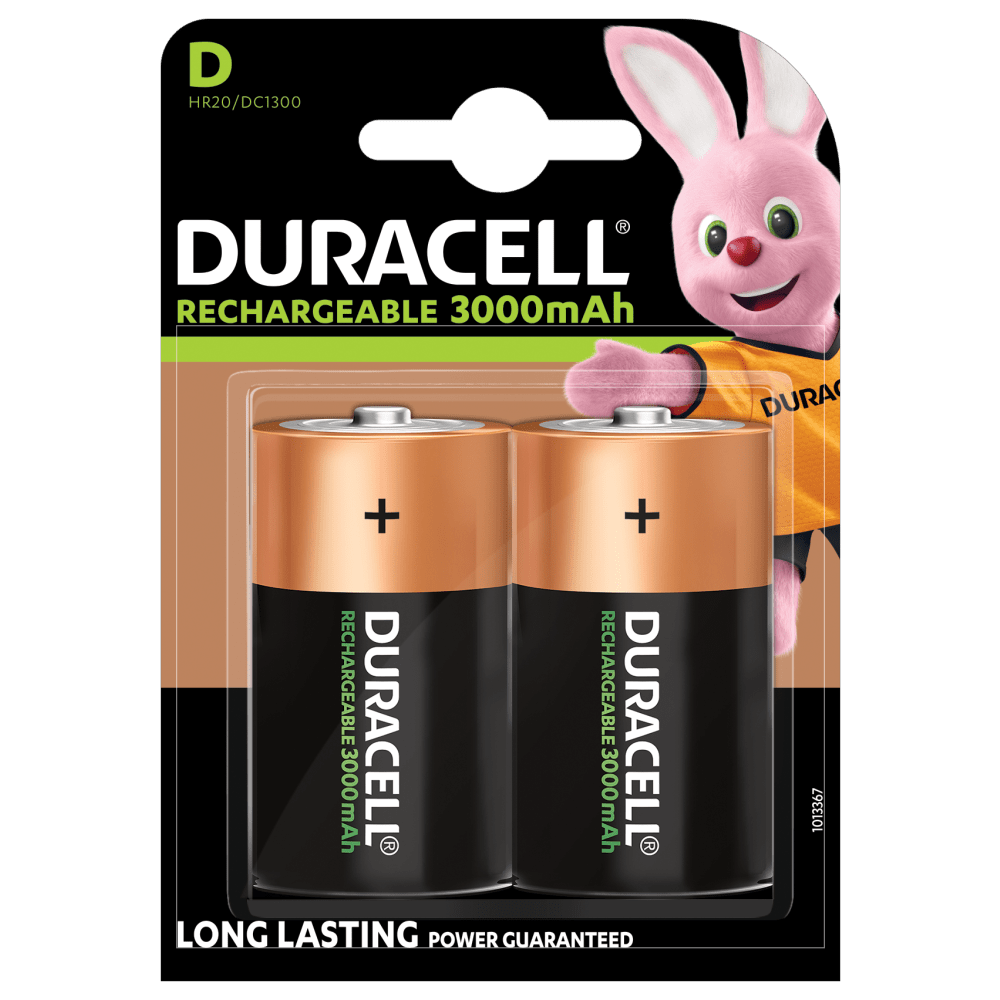 Duracell oplaadbare D-formaat batterijen 3000 mAh in 2-delige verpakking