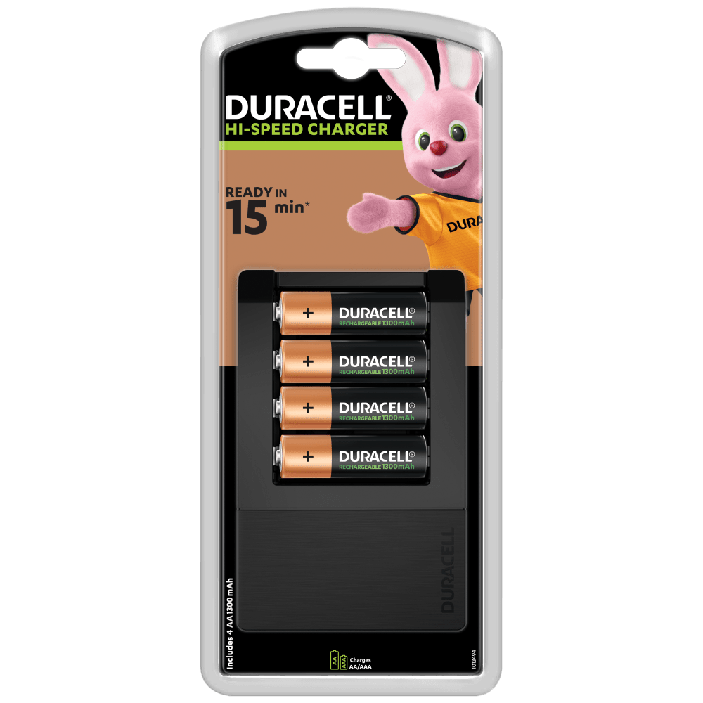 Duracell High-Speed ​​oplader bevat slots voor 4 AA 1300mAh-batterijen
