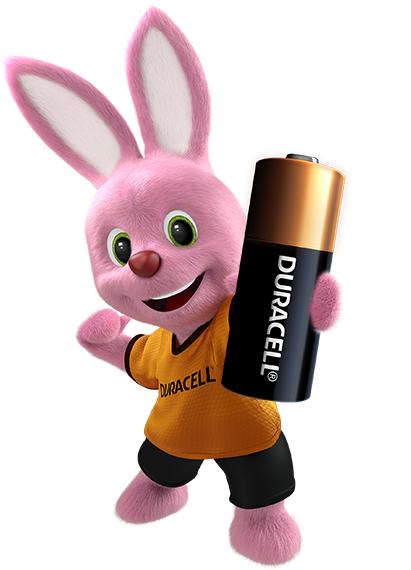 Bunny met Duracell Specialty Alkaline MN21 batterij van 12V