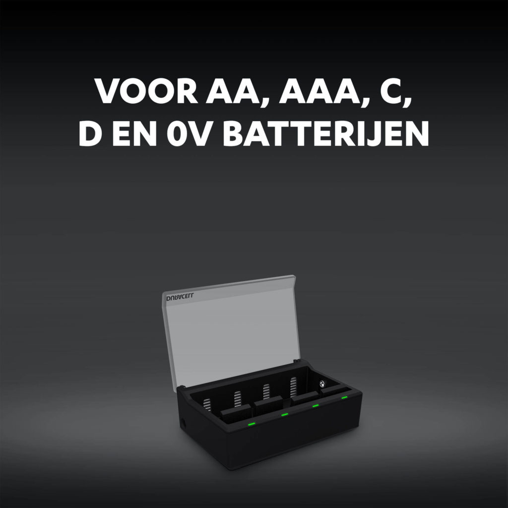 High-Speed Multicharger voor AA-, AAA-, C-, D- 9V-batterijen