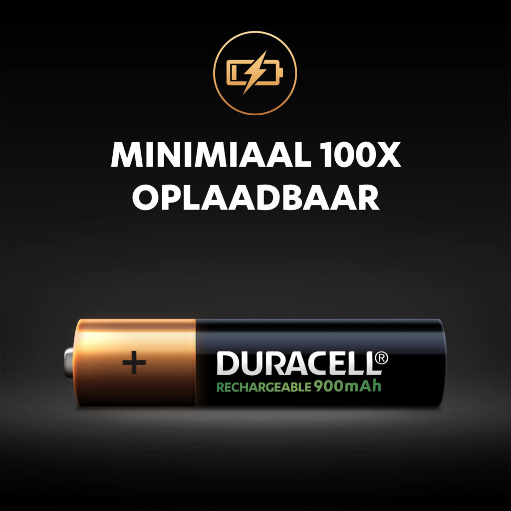 Duracell oplaadbare AAA-batterijen kunnen tot 100 keer worden opgeladen