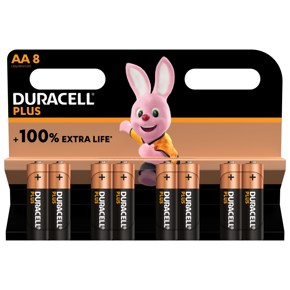 Duracell Type Plus AA-batterijen Pakket van 8 stuks