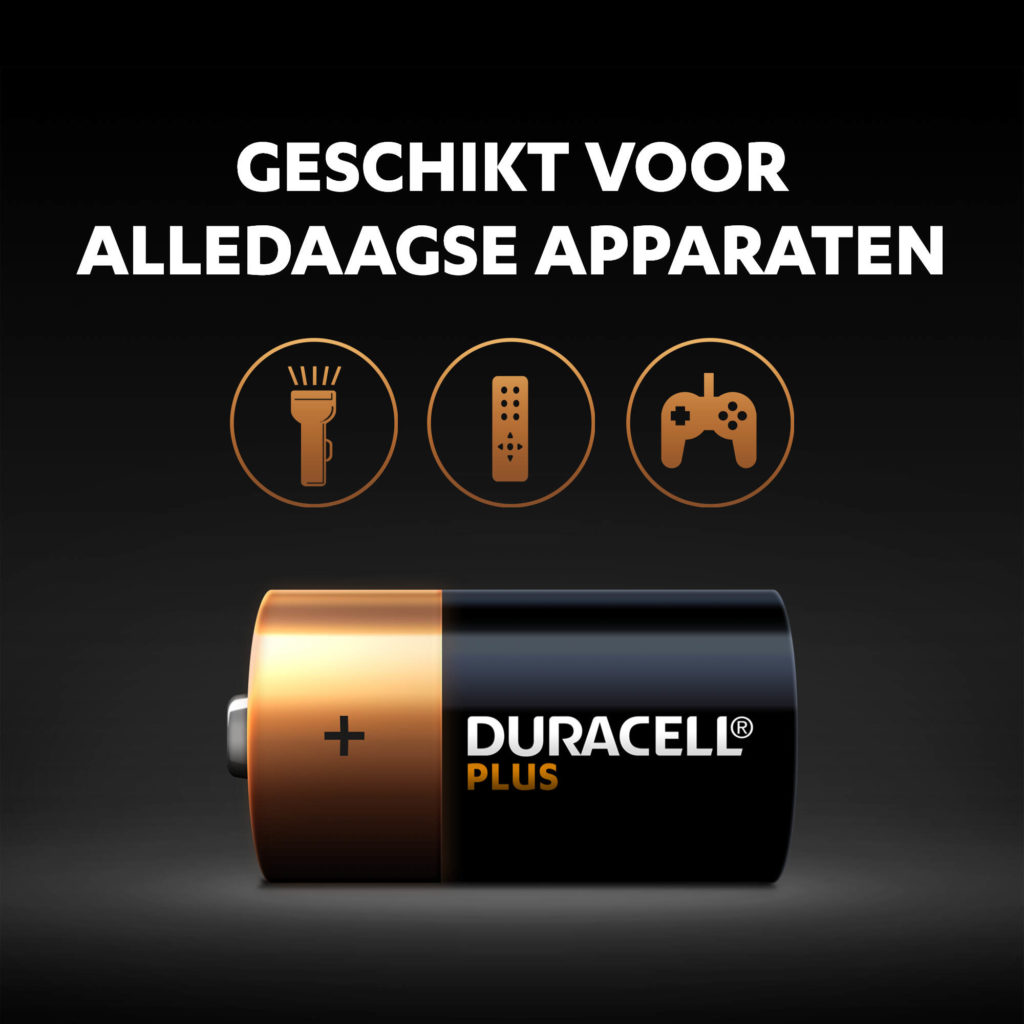Alkaline Plus C-batterijen zijn geschikt voor alledaagse apparaten